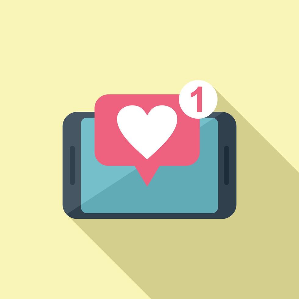 Online like message icon flat vector. Internet mobile vector