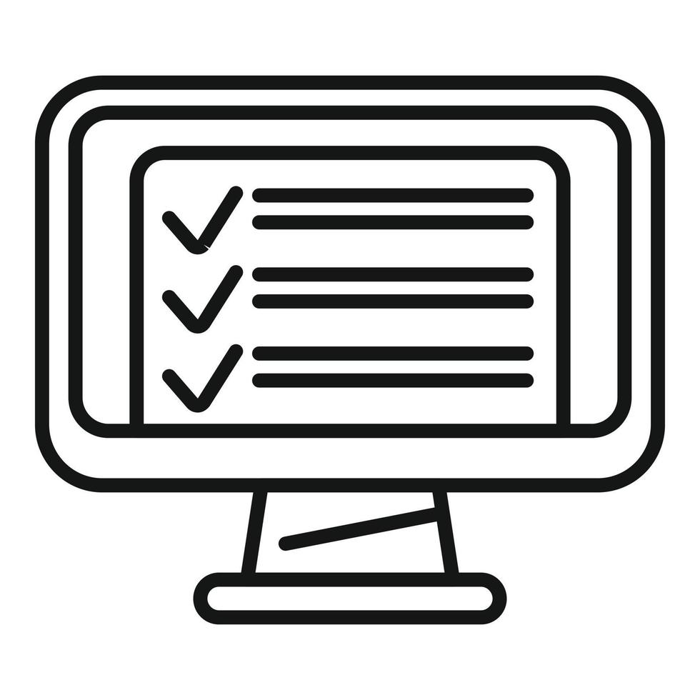 To do list online icon outline vector. Web course vector