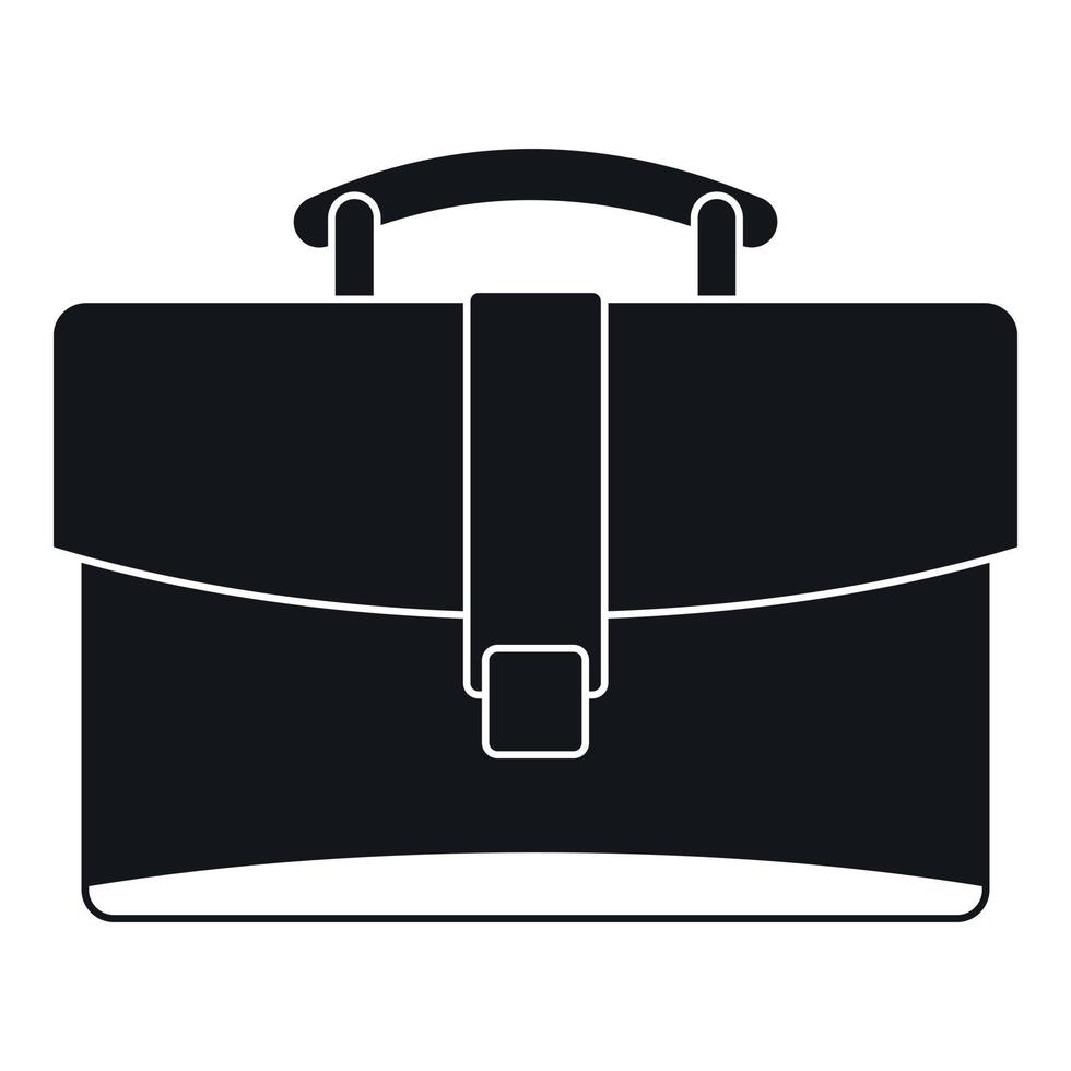 Leather briefcase icon, simple style vector