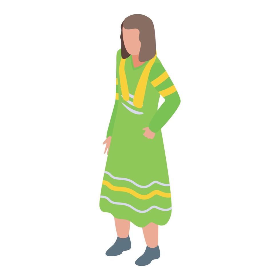 Argentina woman icon isometric vector. National flag vector