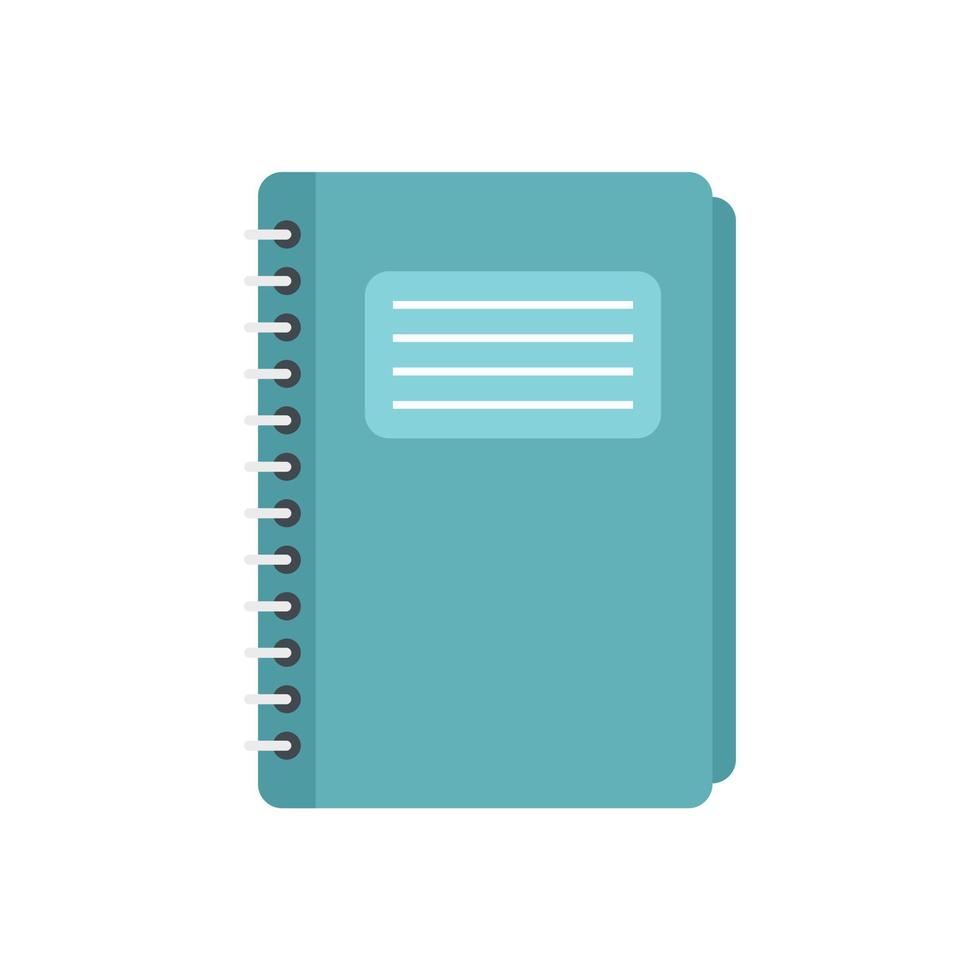 icono de cuaderno escolar plano vector aislado