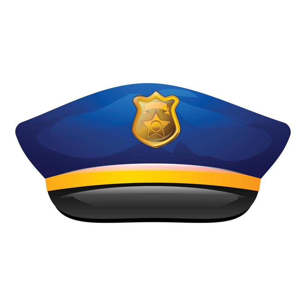 Police cap icon cartoon vector. Cop hat vector