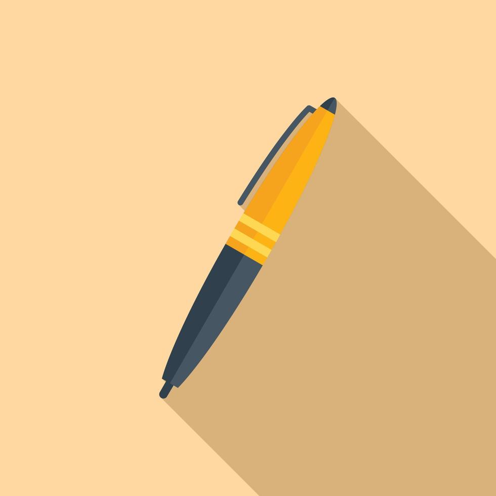 Office pen icon flat vector. Paper text vector