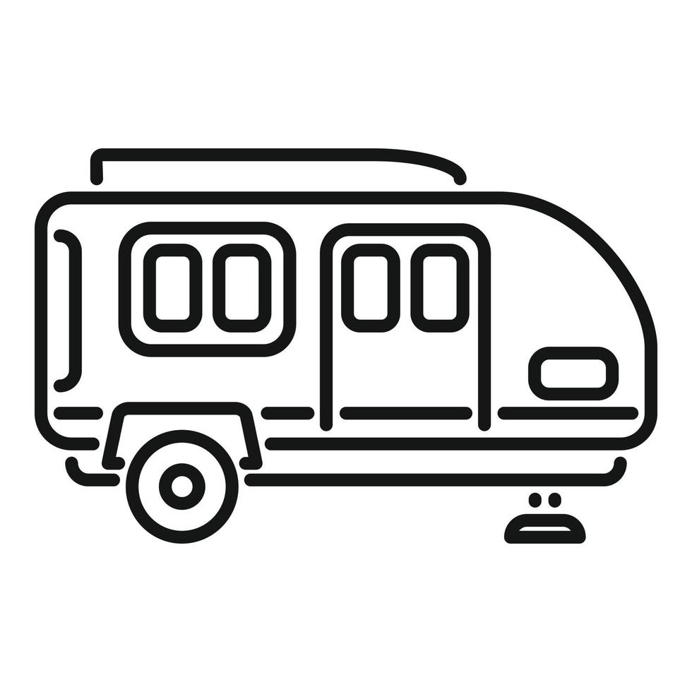 Bus camper icon outline vector. Auto van vector