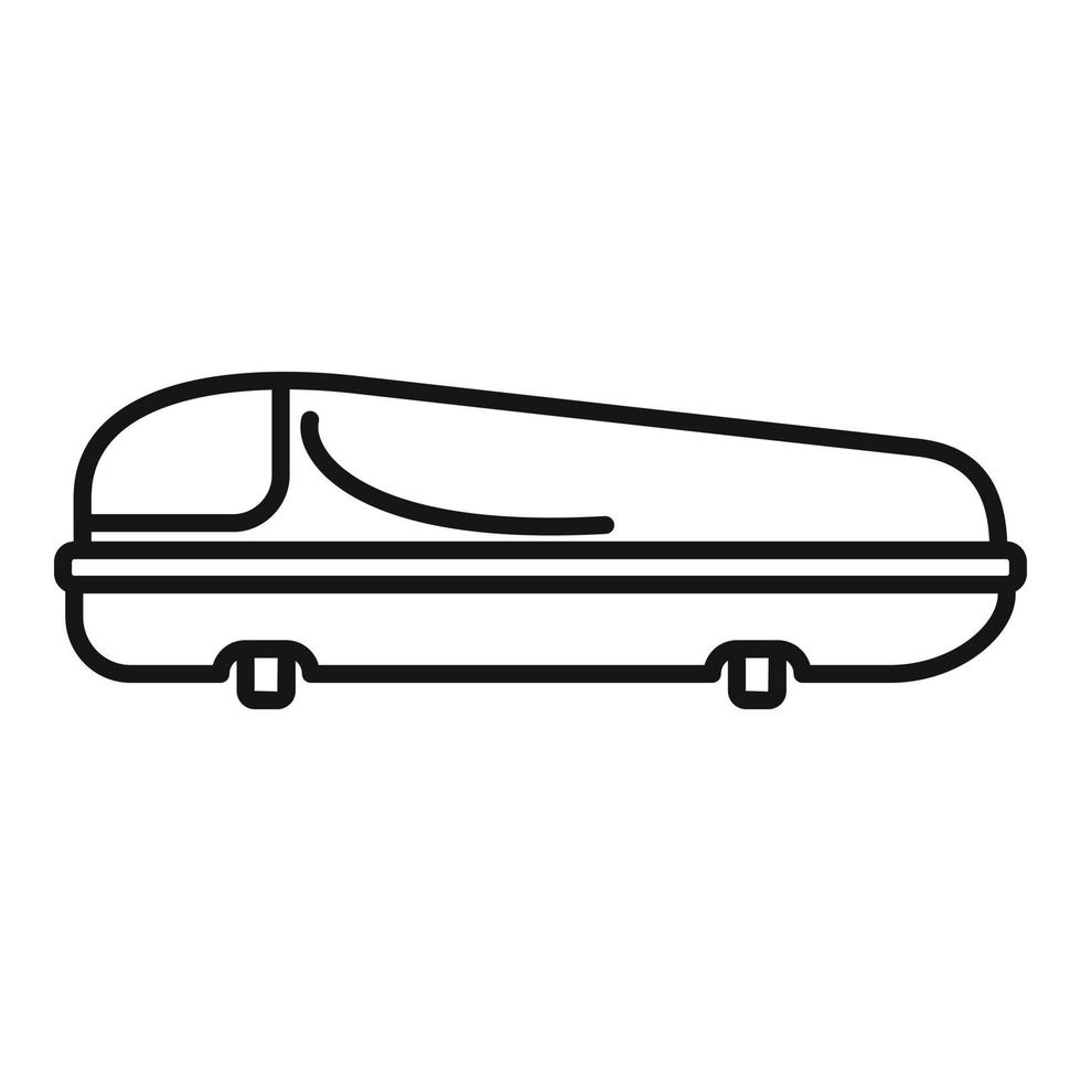 vector de contorno de icono de caja de techo de coche. baúl de viaje