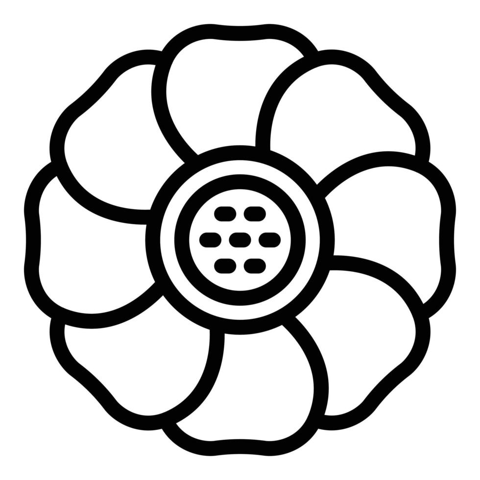 vector de contorno de icono de rafflesia de asia. planta de flores