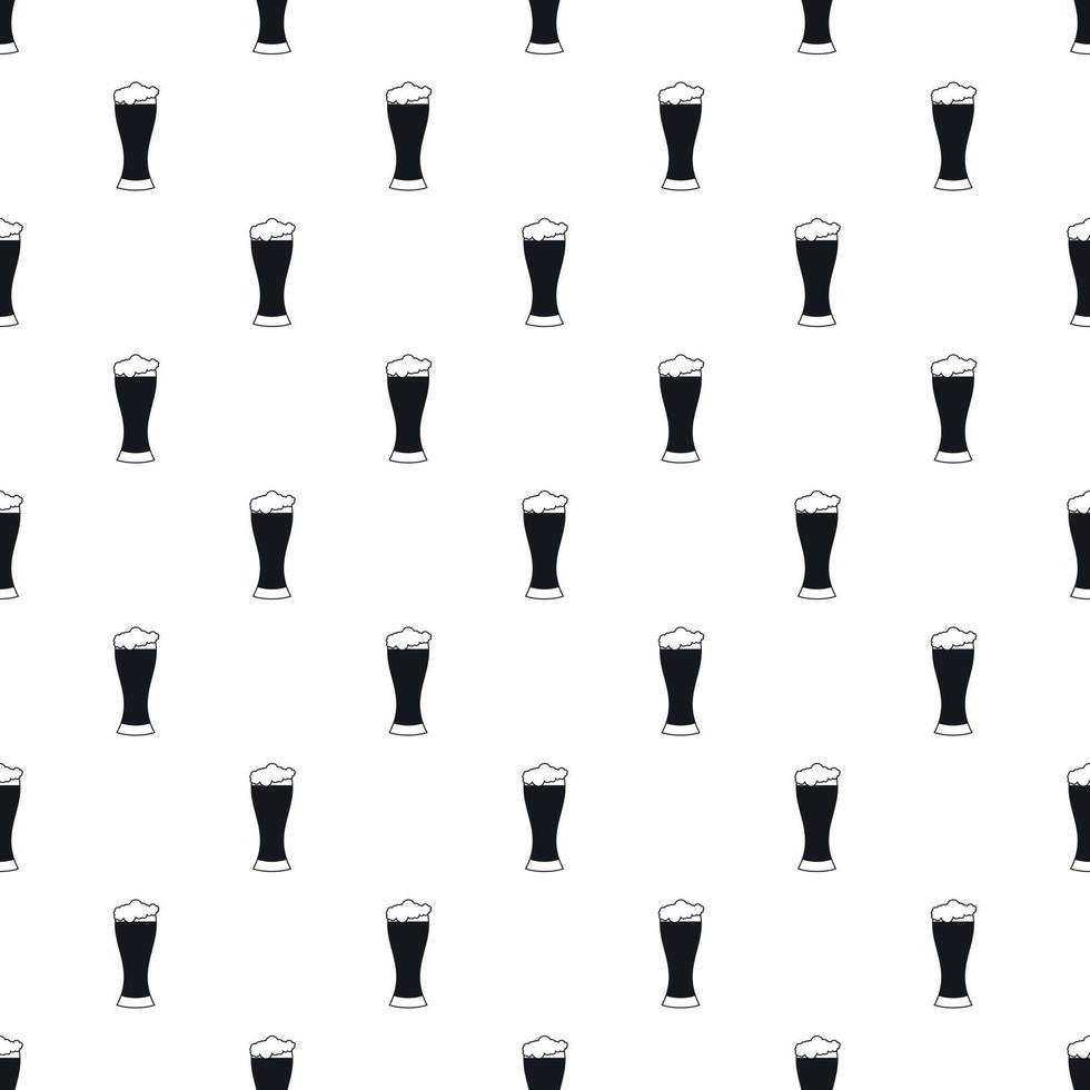 Glass of beer pattern, simple style vector