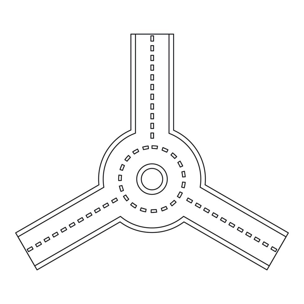 icono de rotonda, estilo de esquema vector