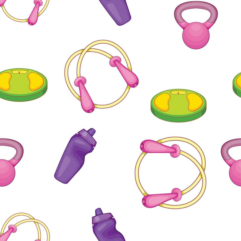 Fitness pattern, cartoon style vector