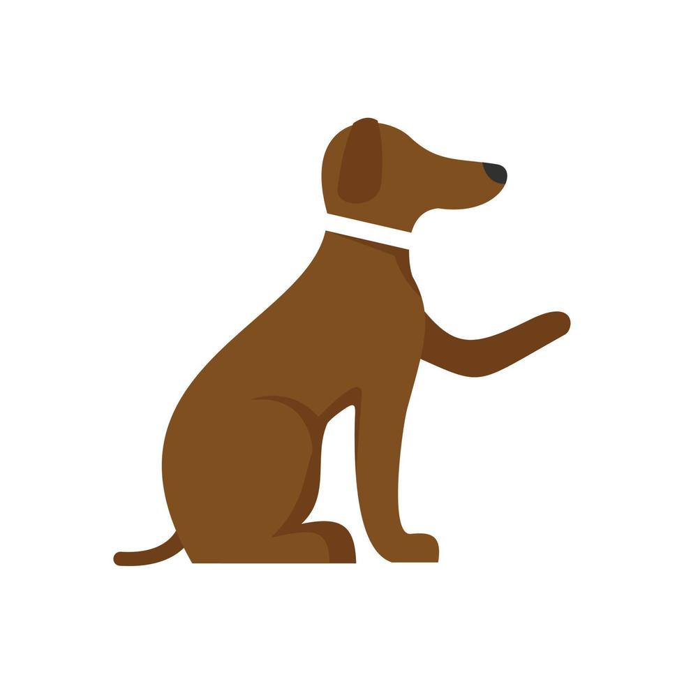 Domestic dog training icon flat isolated vector
