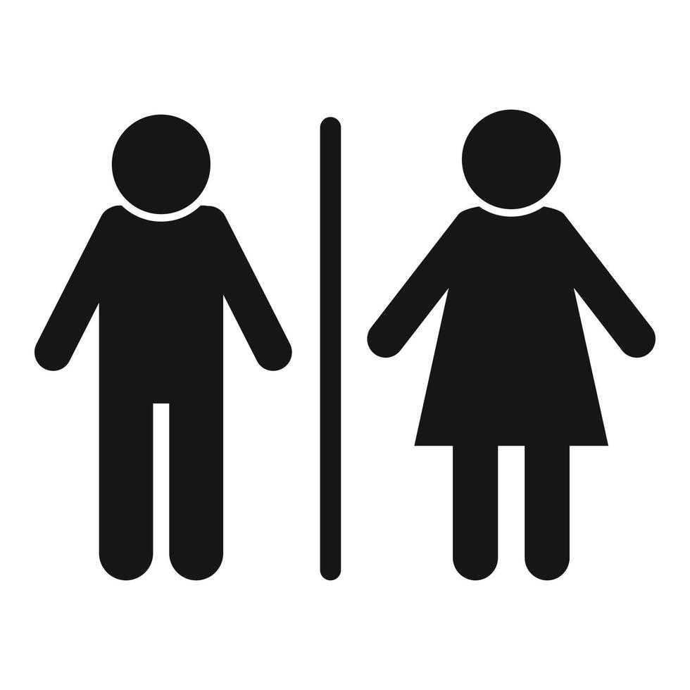 vector simple de icono de wc público. cuarto de baño