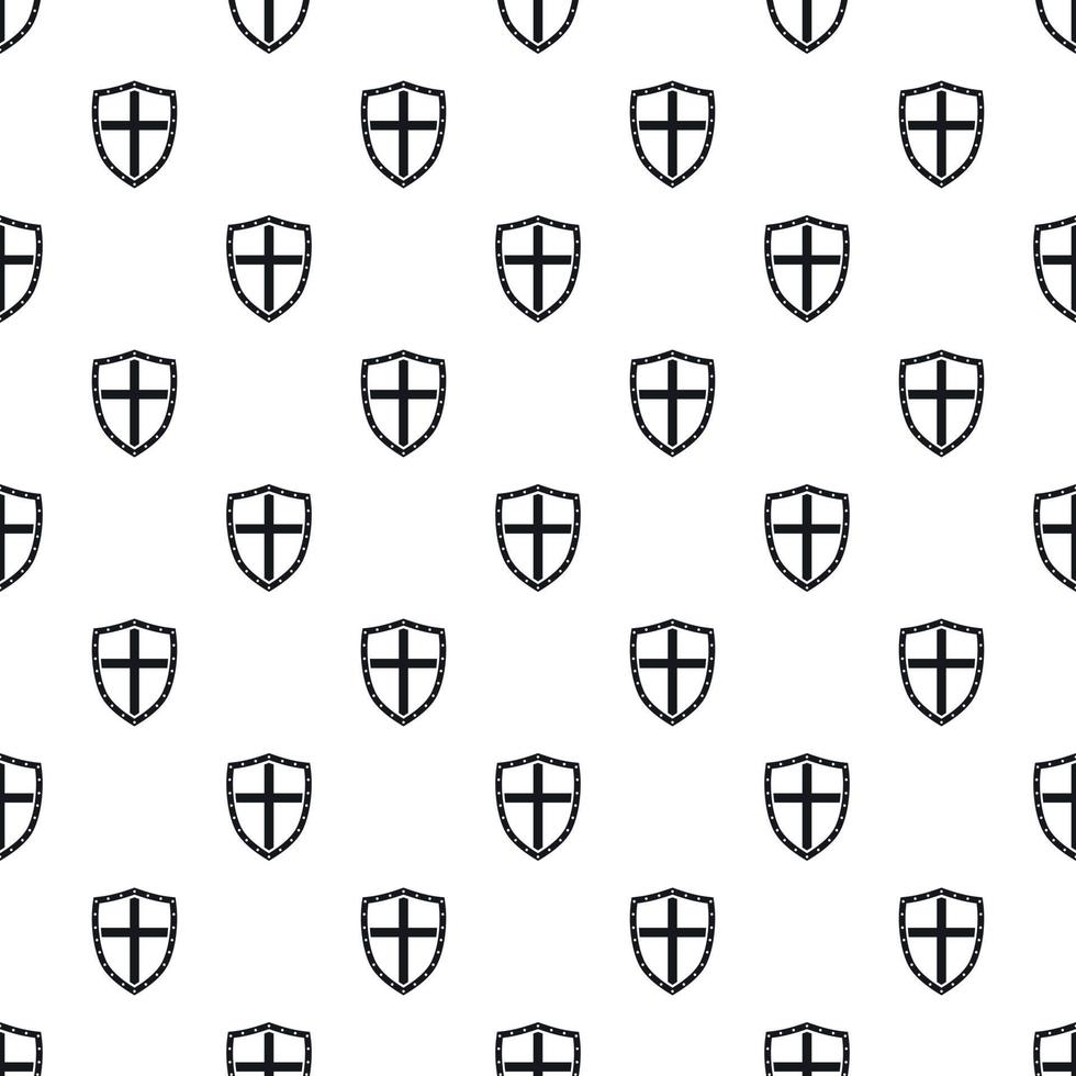 Combat shield with cross pattern, simple style vector