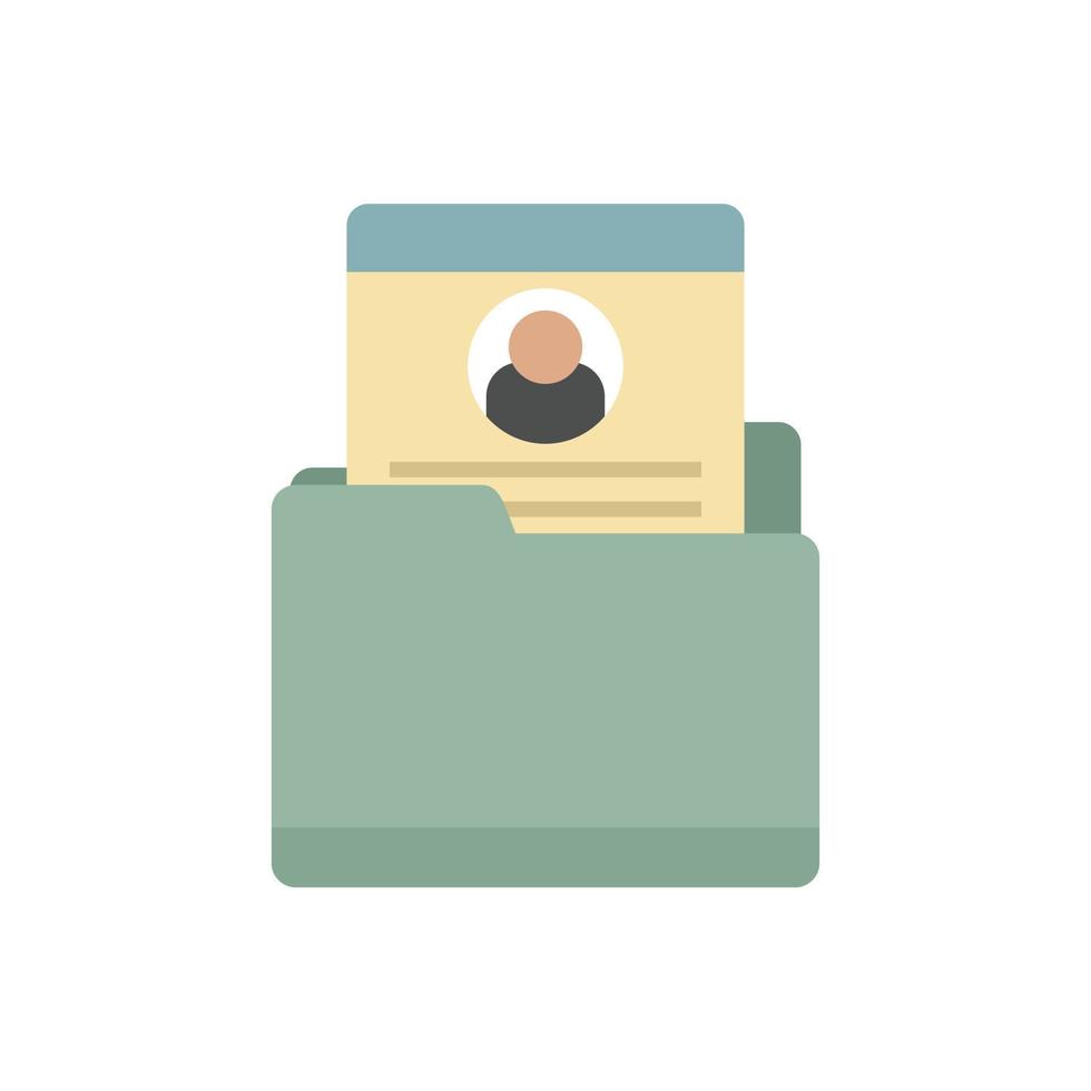 Personal folder information icon flat isolated vector