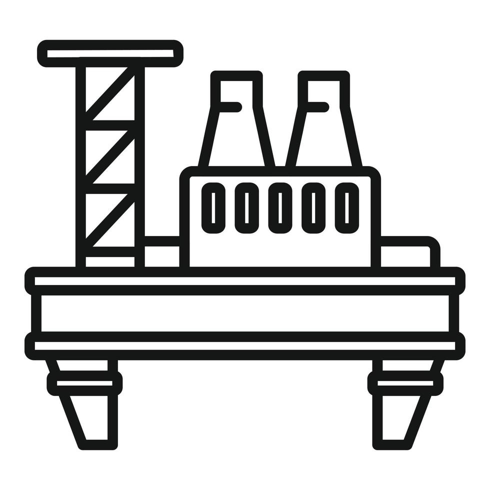 vector de contorno de icono de plataforma oceánica. plataforma de gas