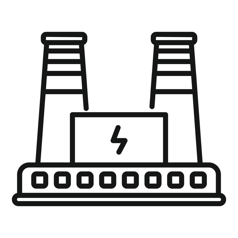 Battery energy factory icon outline vector. Plant safe vector