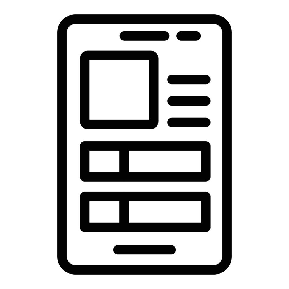 vector de contorno de icono de aplicación móvil. programa contador