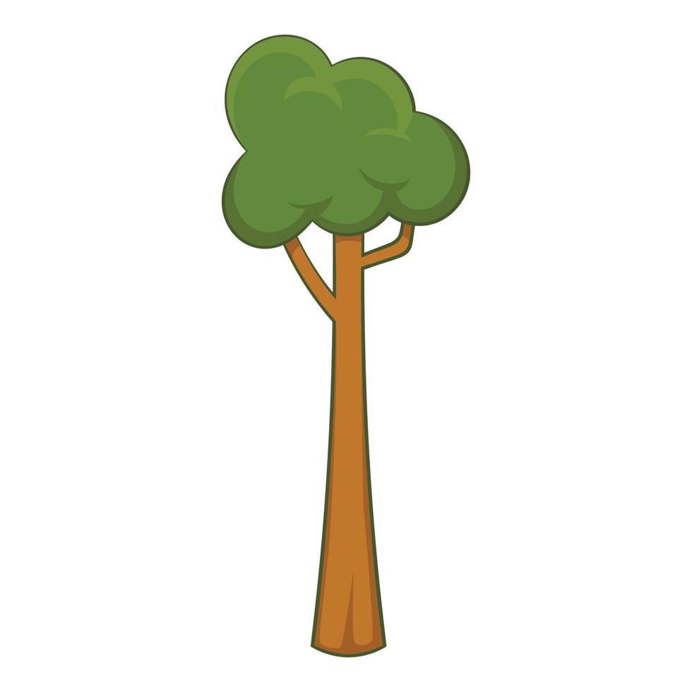 Thin tree icon, cartoon style vector