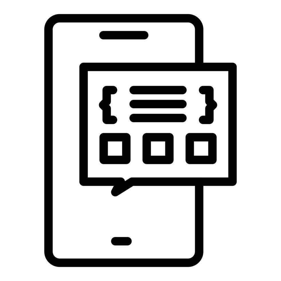 Phone code api icon outline vector. Service system vector