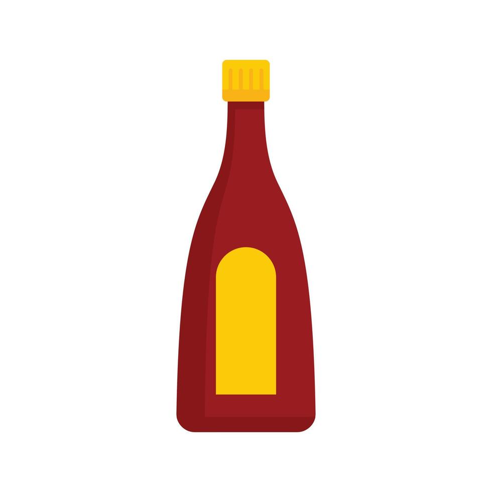 botella de ketchup, icono, plano, aislado, vector