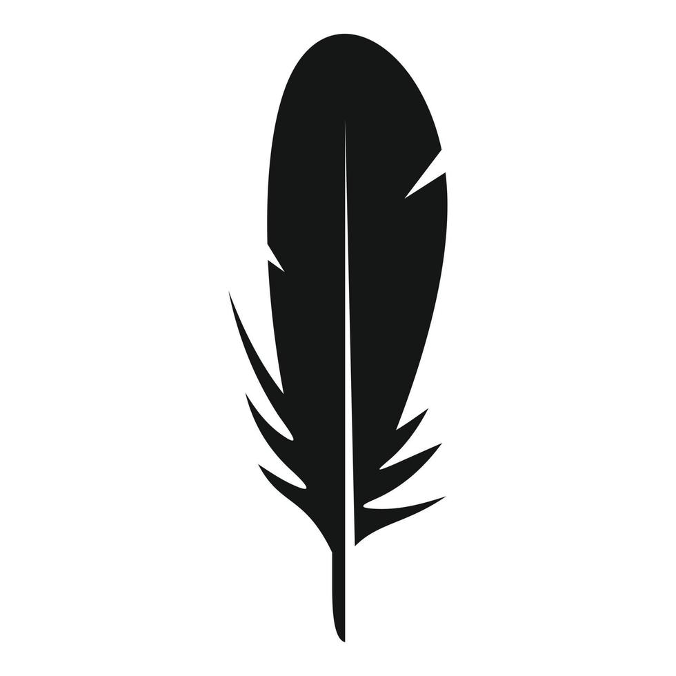 Easy feather icon simple vector. Ink pen vector