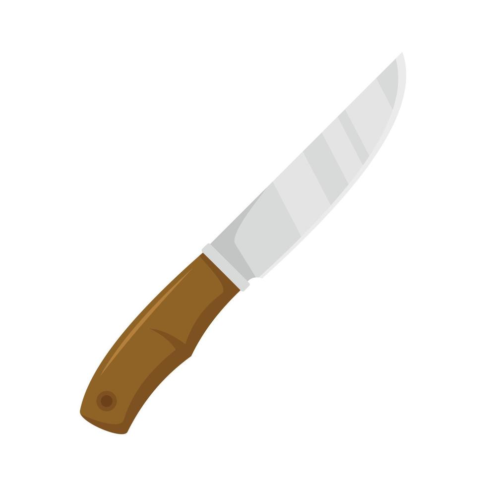 Safari hunting steel knife icon flat isolated vector