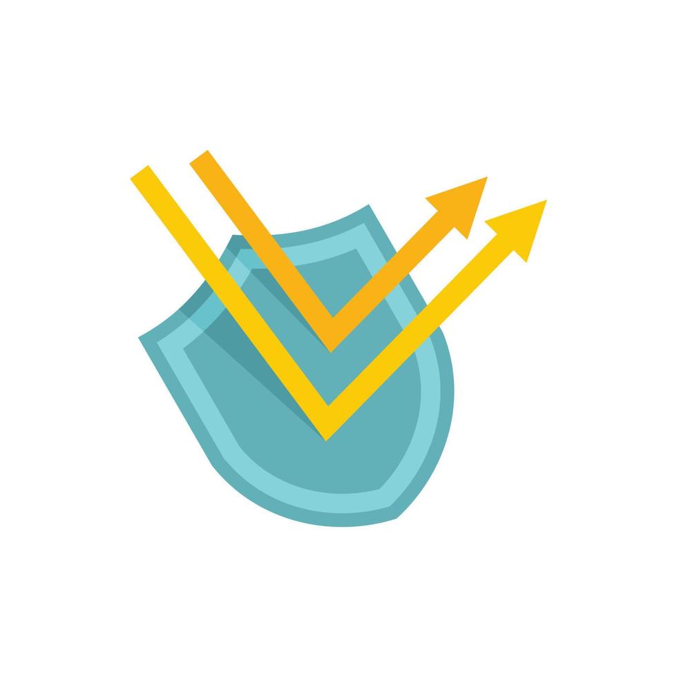 Uv protection shield icon flat isolated vector