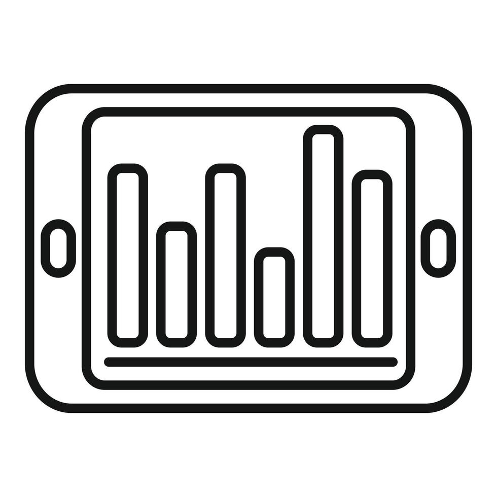 Graph chart tablet icon outline vector. Document report vector
