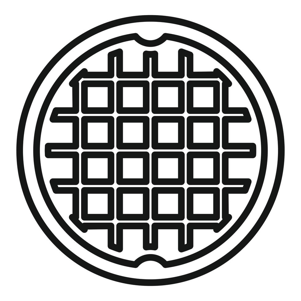 Well manhole icon outline vector. City road vector