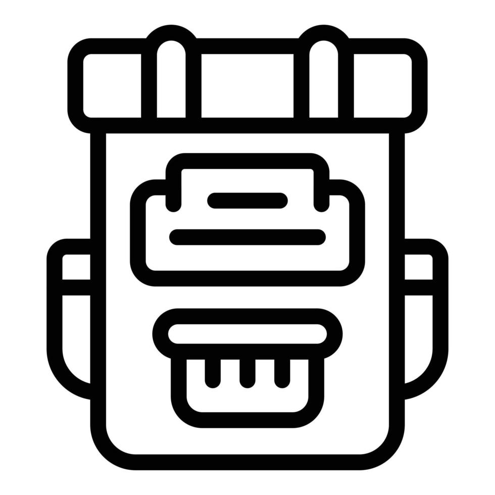 Glamping backpack icon outline vector. Nature tent vector