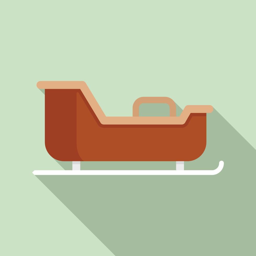 Sleigh carriage icon flat vector. Christmas sledge vector