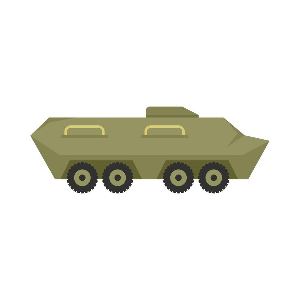 tanque militar icono plano aislado vector