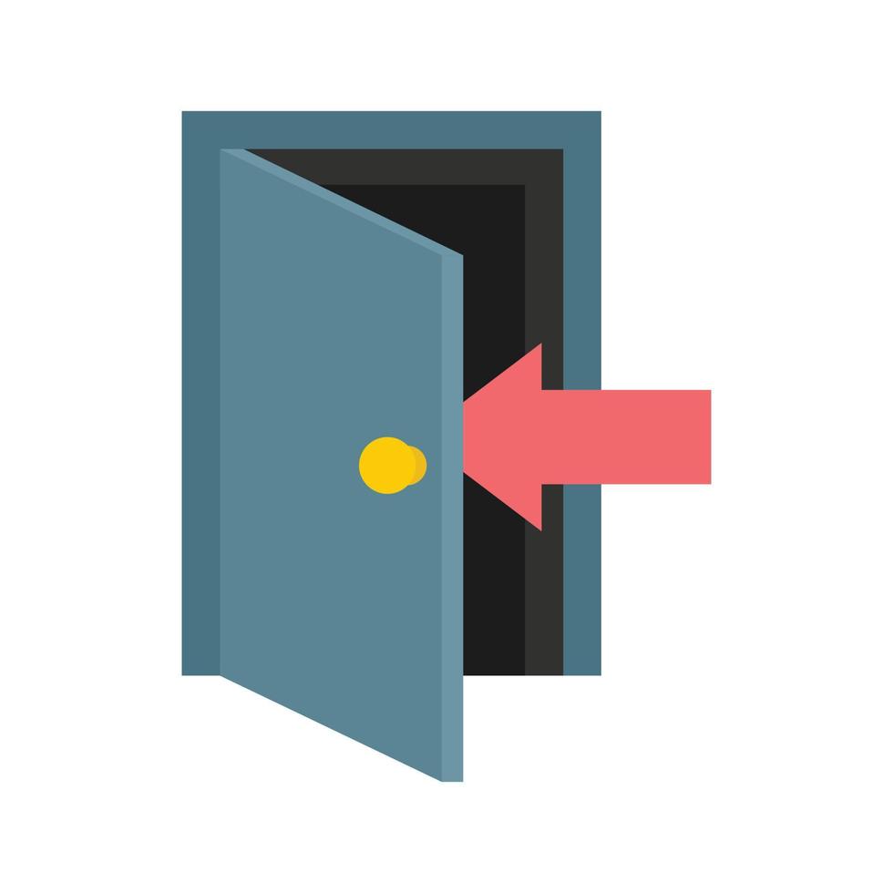 icono de la puerta de escape vector aislado plano