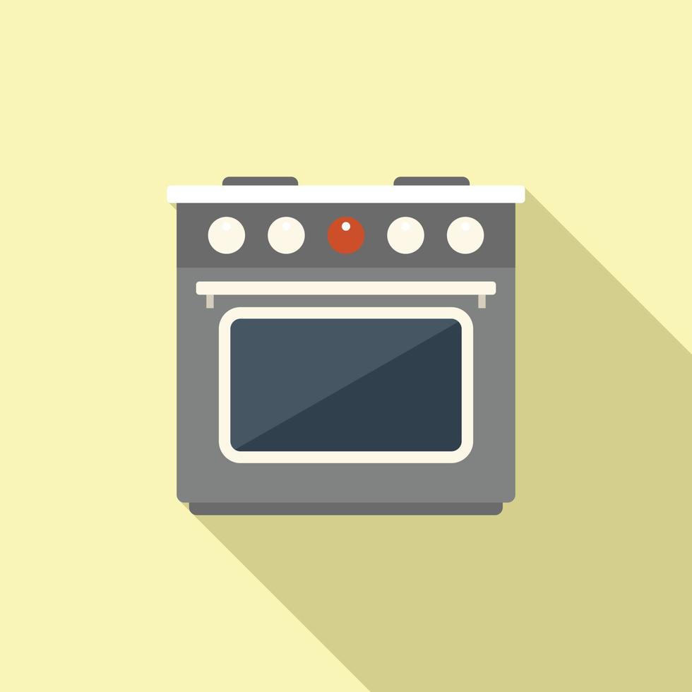 Soup stove icon flat vector. Gas cooker vector