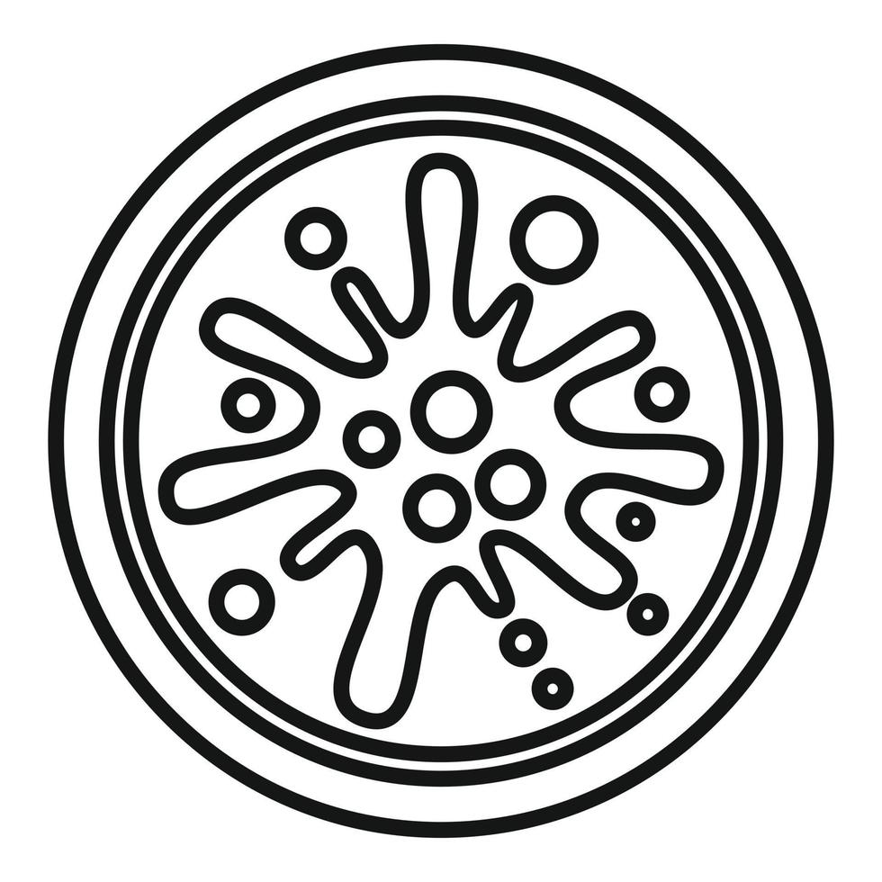 Biology petri dish icon outline vector. Health cell vector