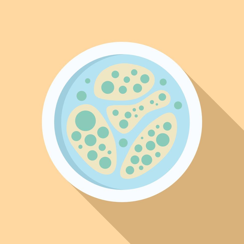 Medical petri dish icon flat vector. Health cell vector