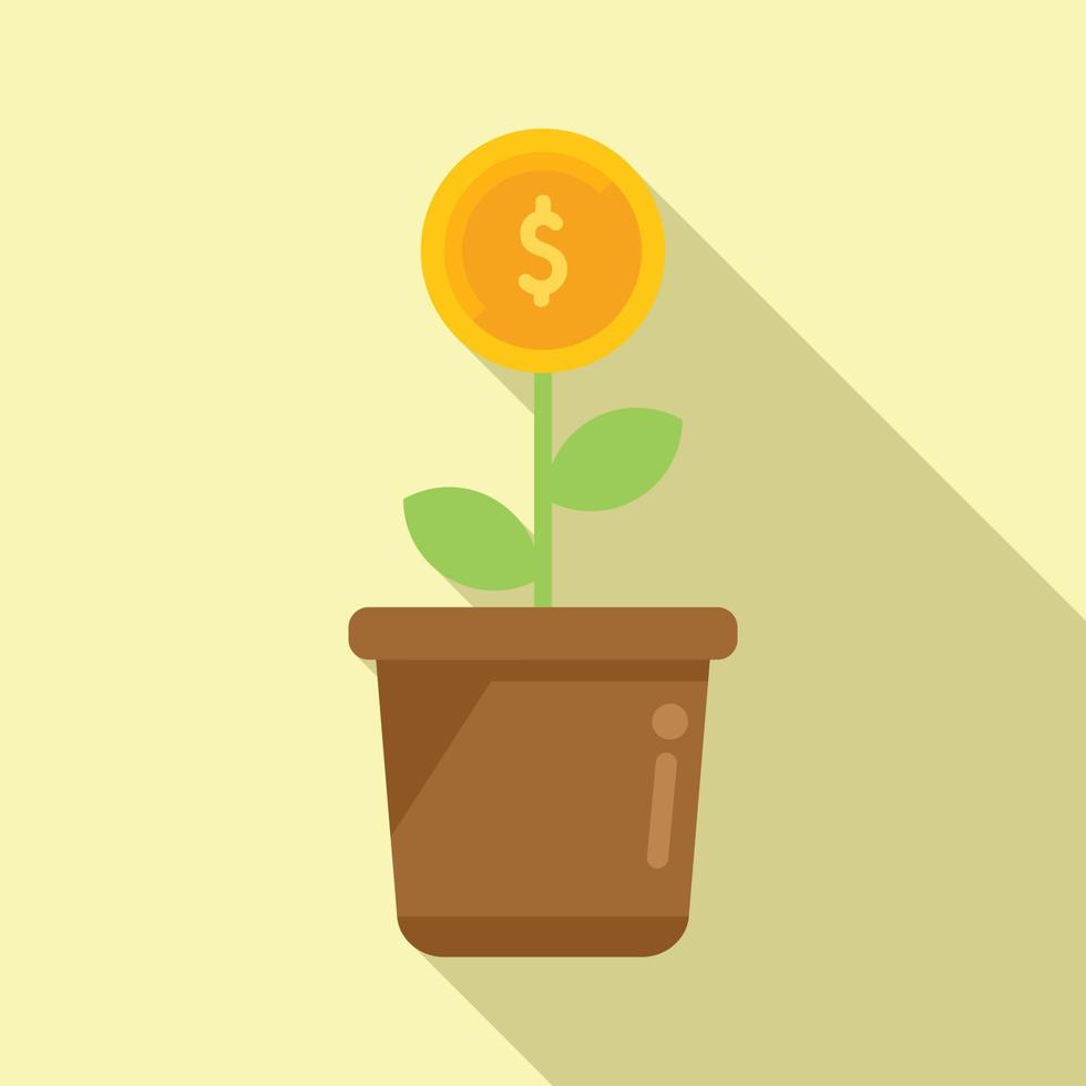 Monetize plant icon flat vector. Media increase vector