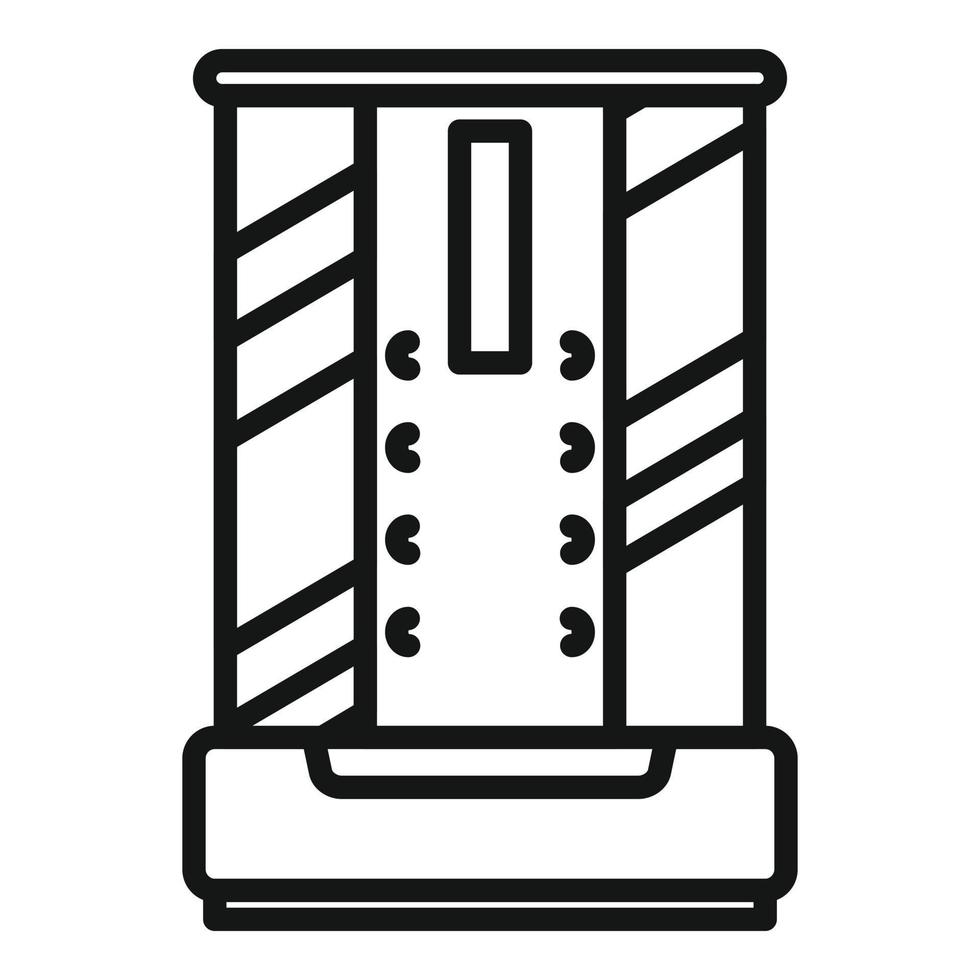 Room shower cabin icon outline vector. Stall glass vector
