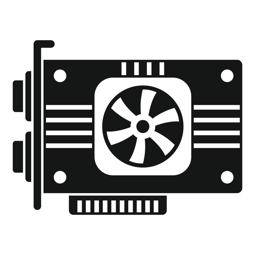 Video card ram icon simple vector. Computer gpu vector