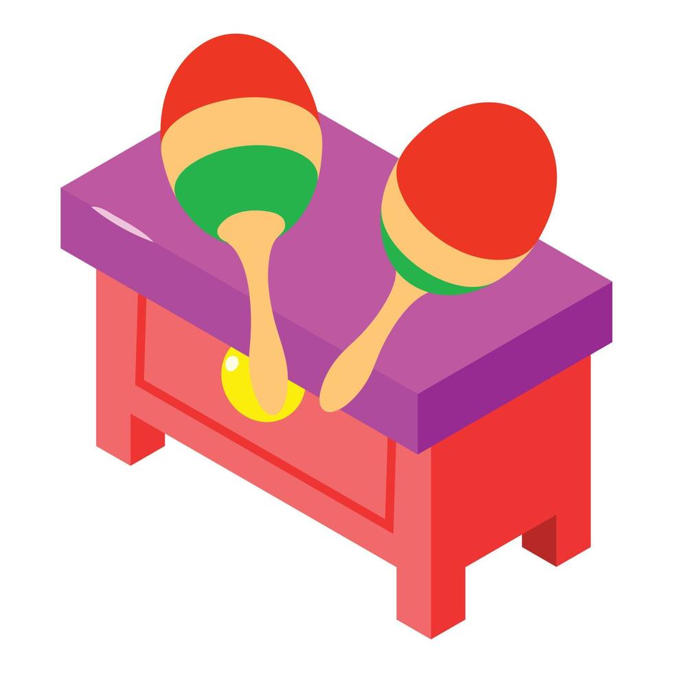 Maracas icon isometric vector. Percussive multi coloured musical instrument icon vector