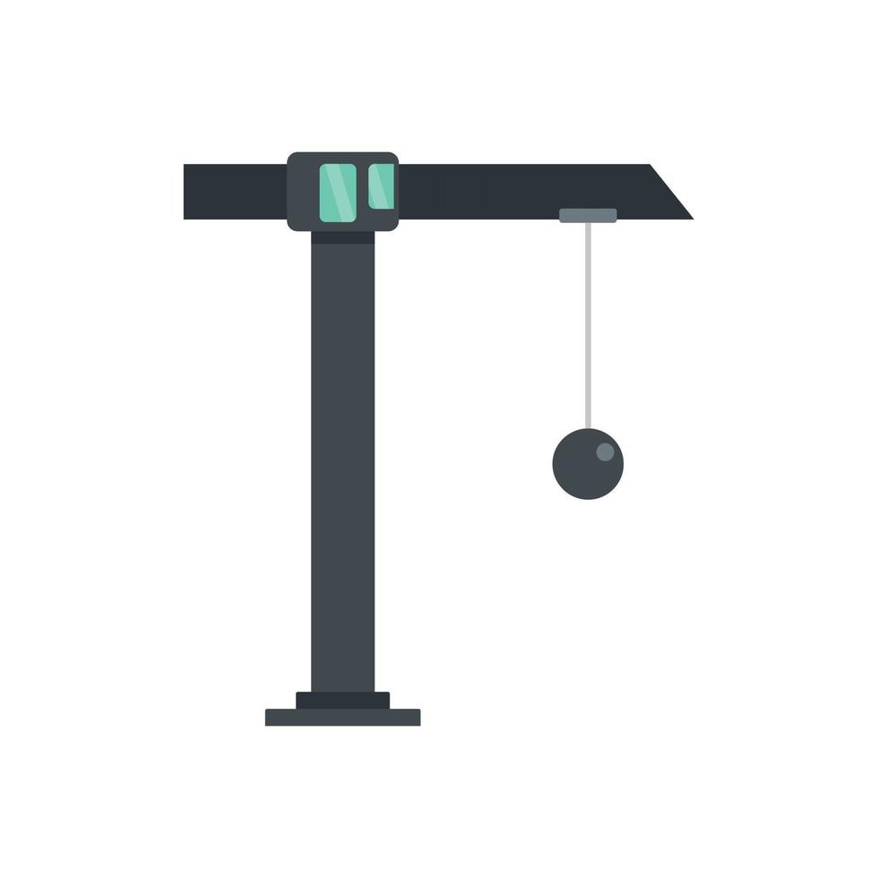 Demolition crane icon flat isolated vector