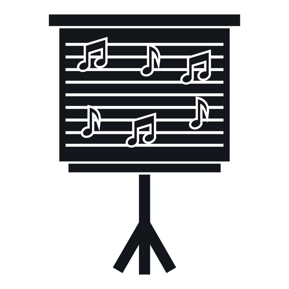 pizarra con icono de notas musicales, estilo simple vector