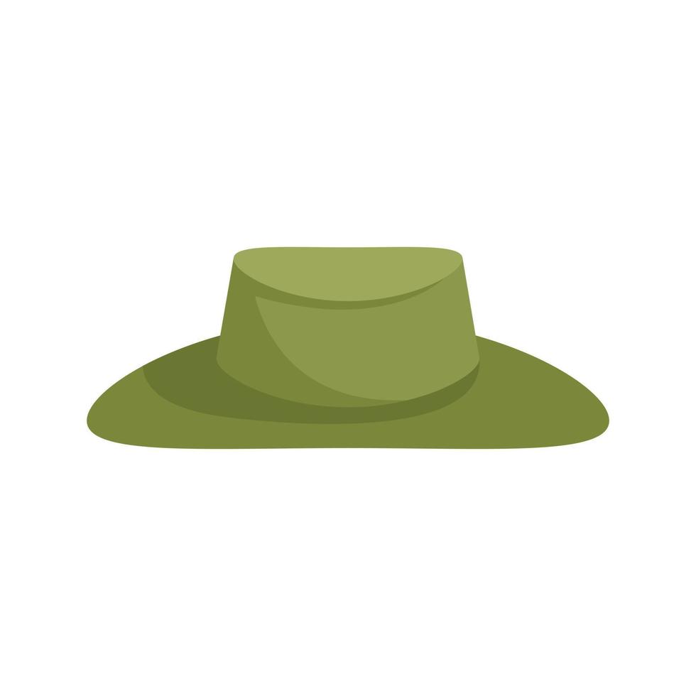 icono de sombrero verde cazador vector aislado plano