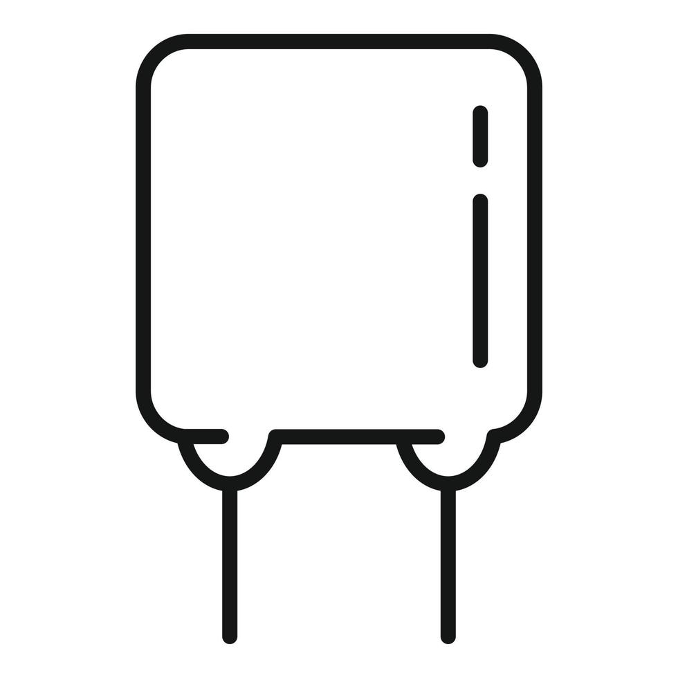 Capacitor icon outline vector. Electric component vector
