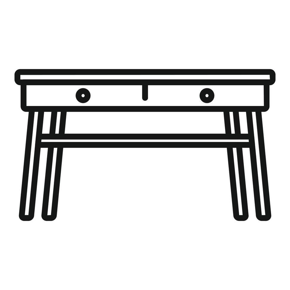 Picnic table icon outline vector. Wood desk vector