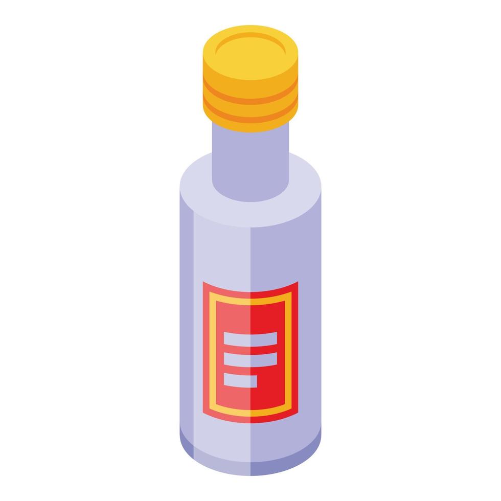 Tequila small bottle icon isometric vector. Glass alcohol vector