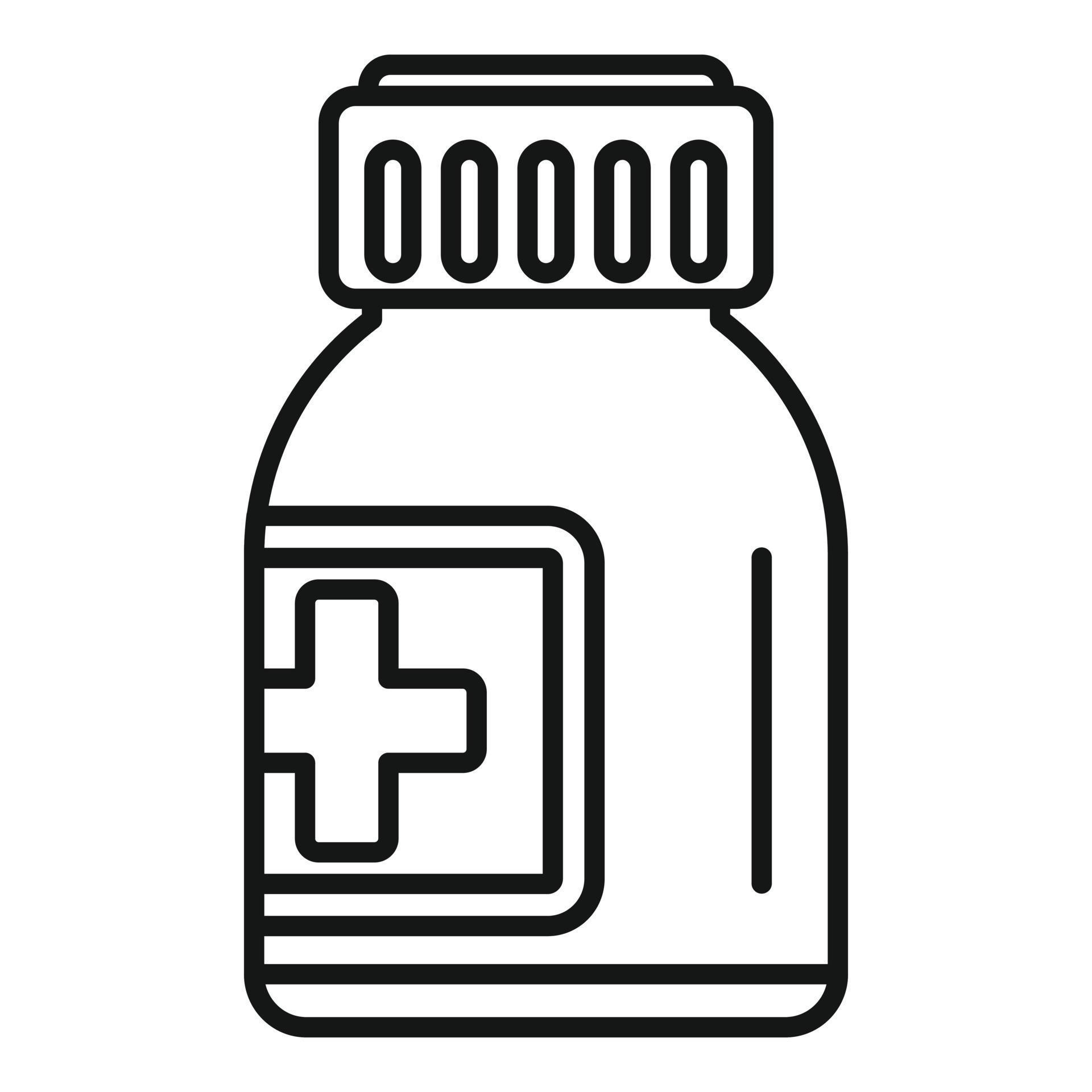 Medical pill jar icon outline vector. Pill jar 14935718 Vector Art at
