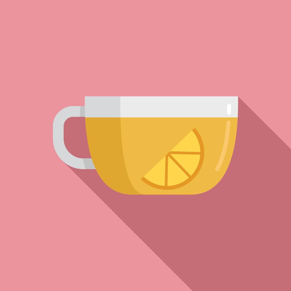 vector plano de icono de taza de té de limón. bebida caliente