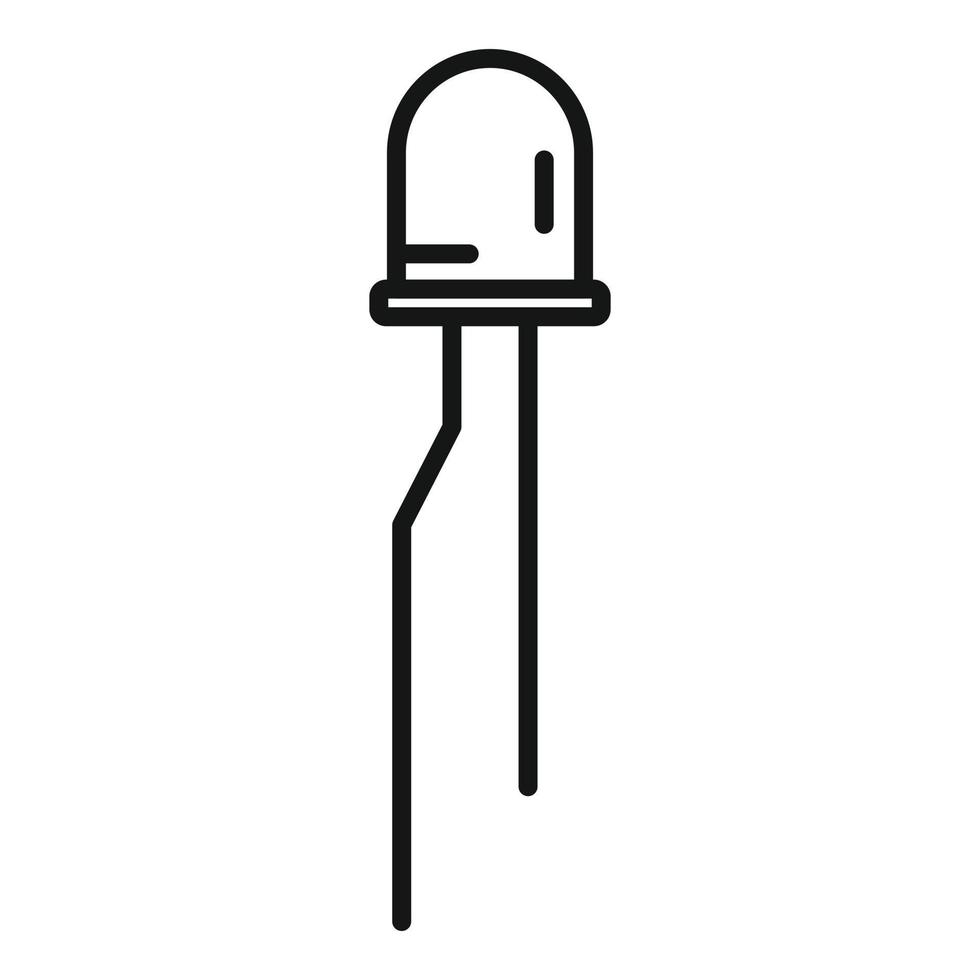 Emitting diode icon outline vector. Led semiconductor vector