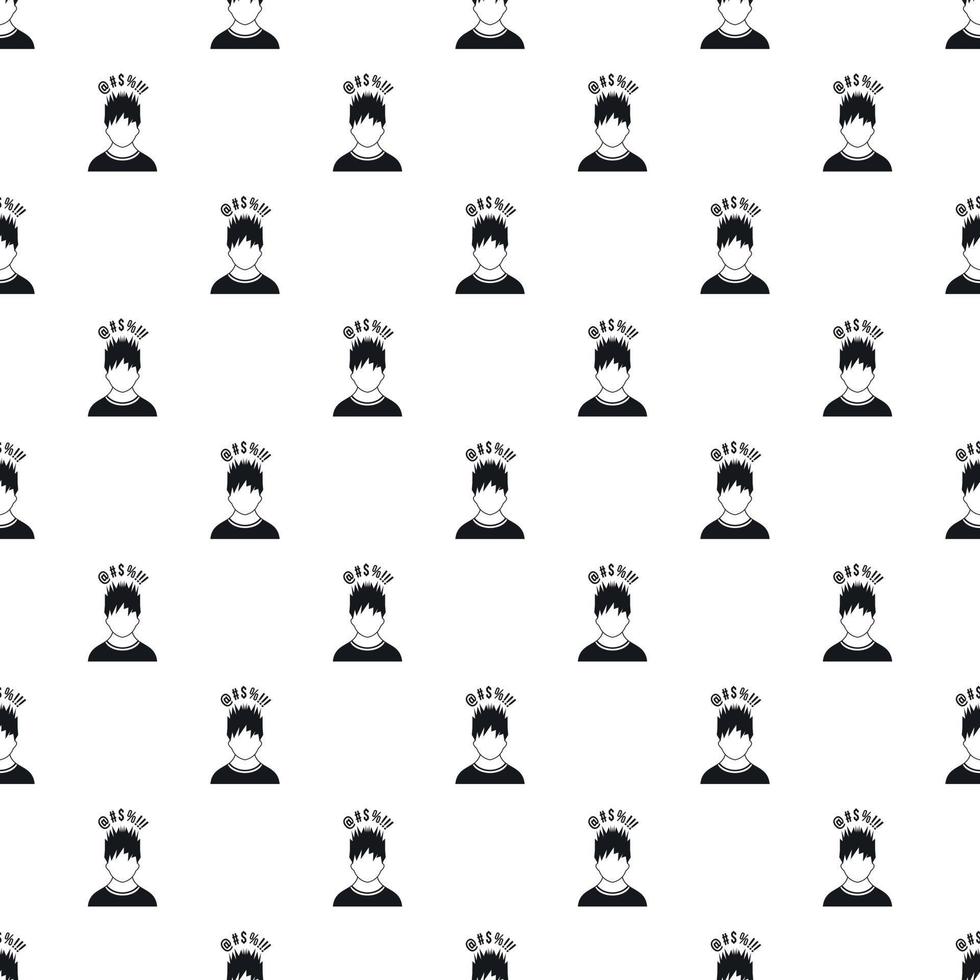 Male avatar and signs pattern, simple style vector