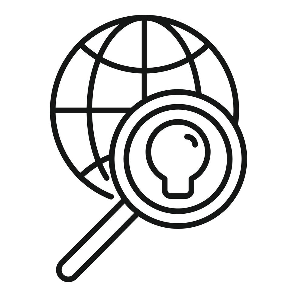 Search global idea icon outline vector. Business solution vector